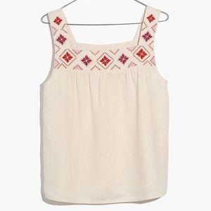 Madewell Embroidered Island Tank Top Size XXS